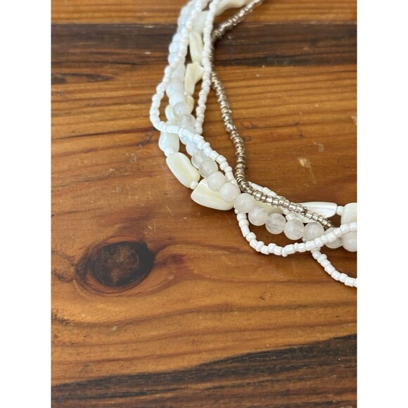 Vintage VJ Victor Jansen 5 String Necklace White Beaded - Picture 9 of 14